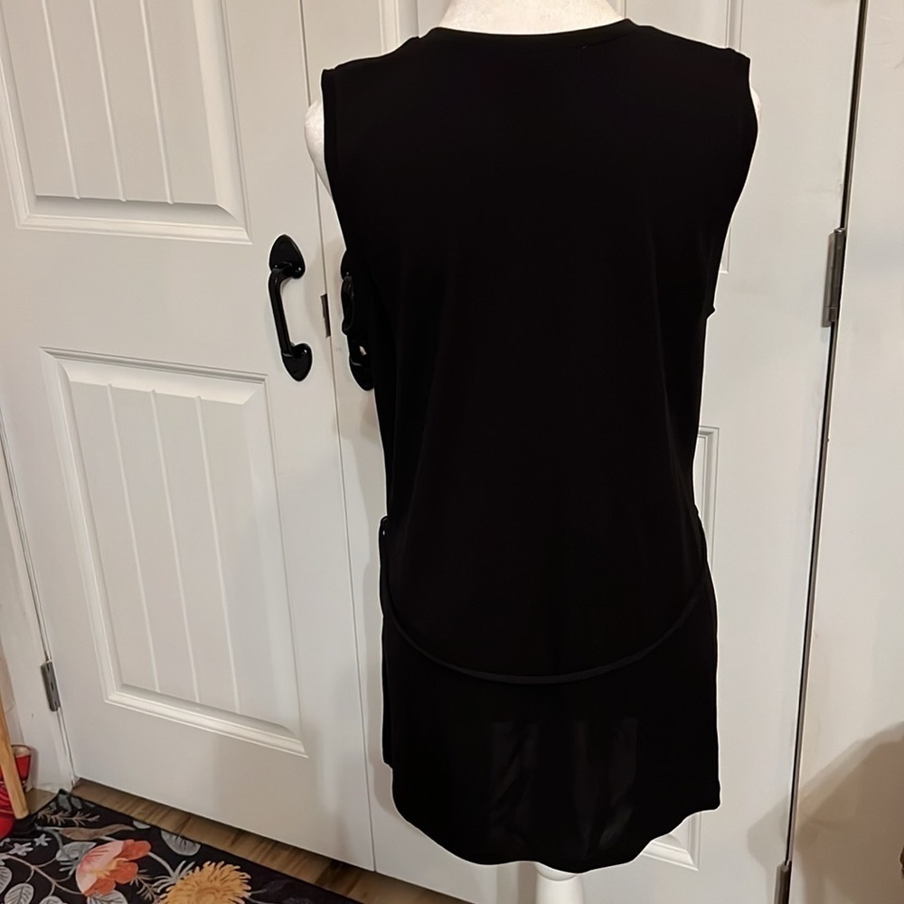JOSEPHINE CHAUS Women’s Black Large Plunge Neck Sleeveless Mini Dress. - Picture 5 of 9